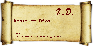 Kesztler Dóra névjegykártya